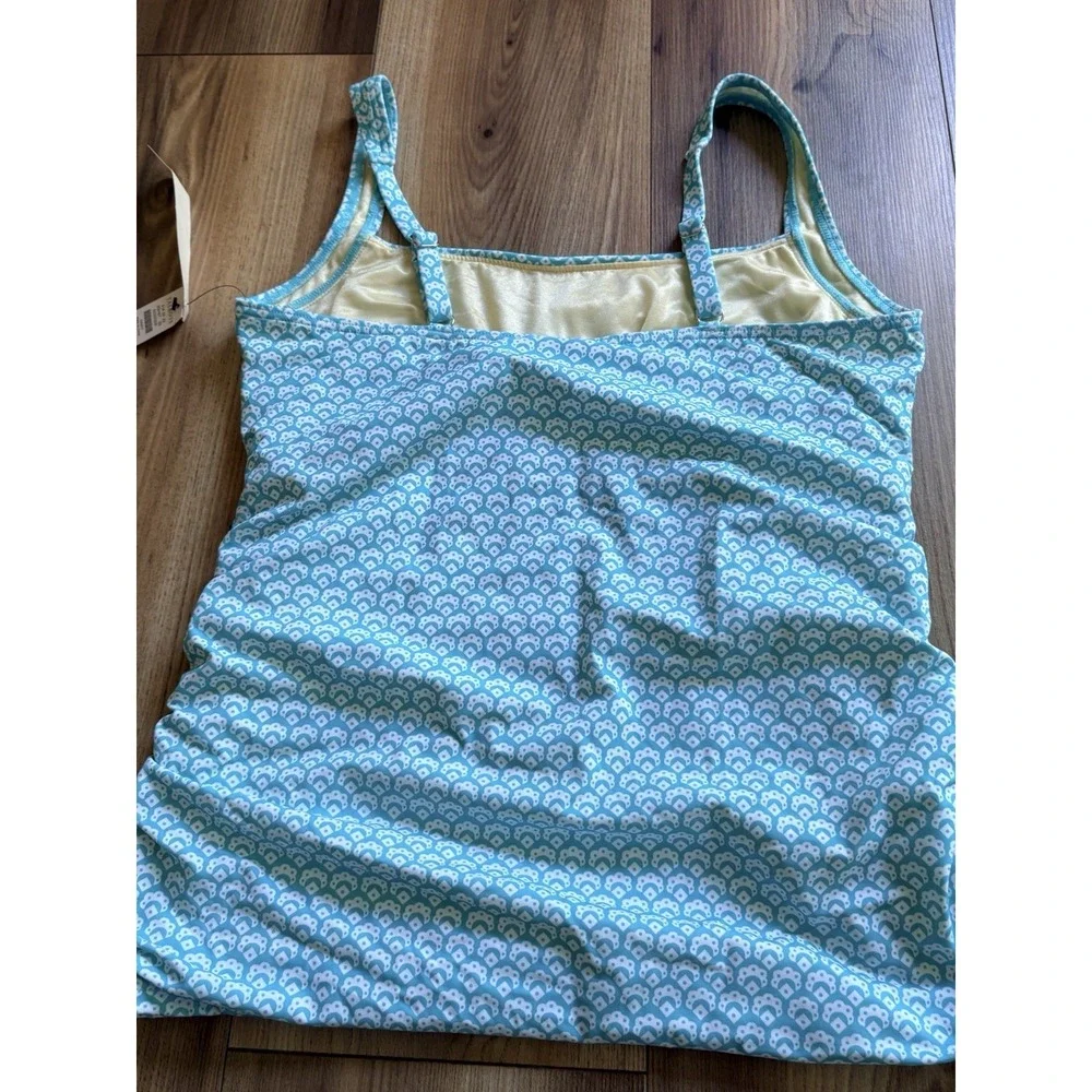 Talbots Aqua Blue Printed One-Piece Swimsuit